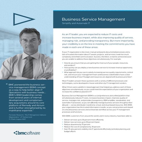 BMC - Business Service Management Overview