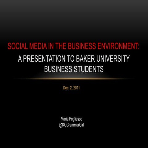 Role of social media in business communication | PPTX