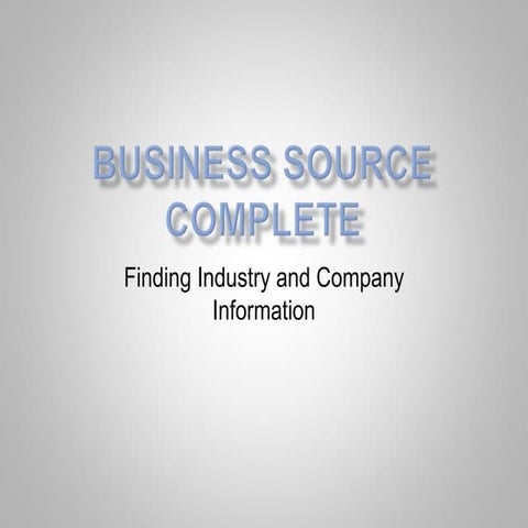 Business source complete industry company