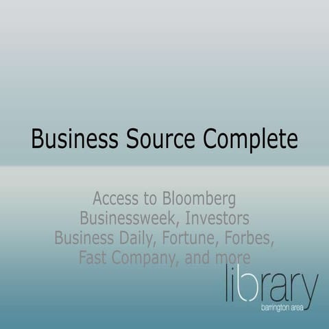 Business Publications on Business Source Complete 