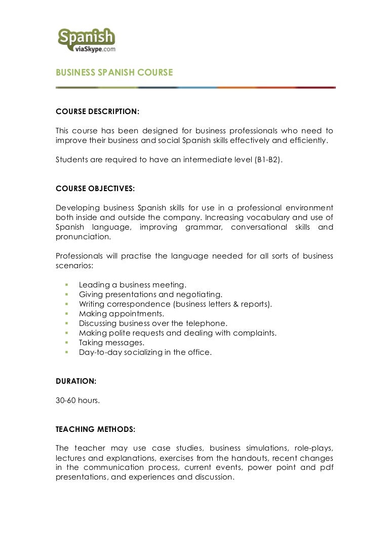 Introduction letter in spanish sample picture