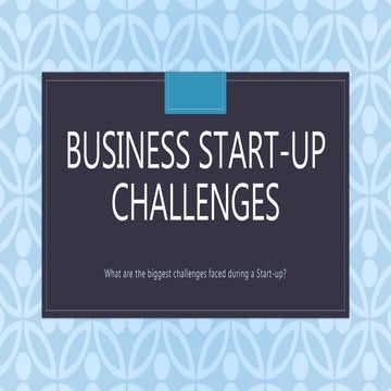 Business start up challenges
