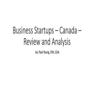 Business Startup – Review and Analysis for Canada
