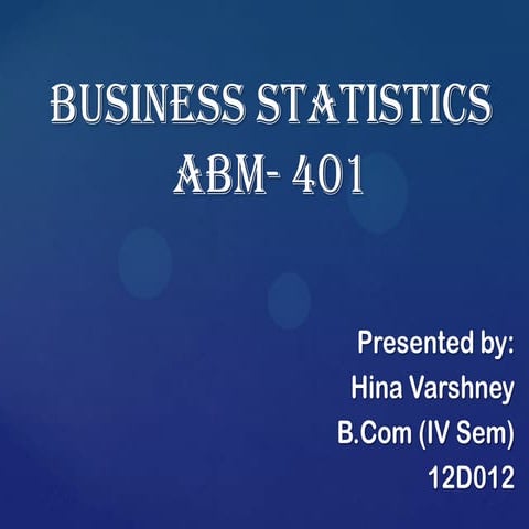 Business statistics