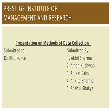 Business Statistics  on topic of methods of data collection