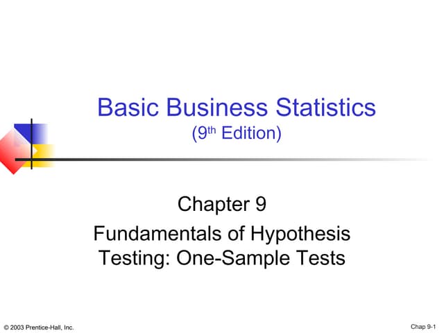 STATISTICS: Hypothesis Testing | PPTX