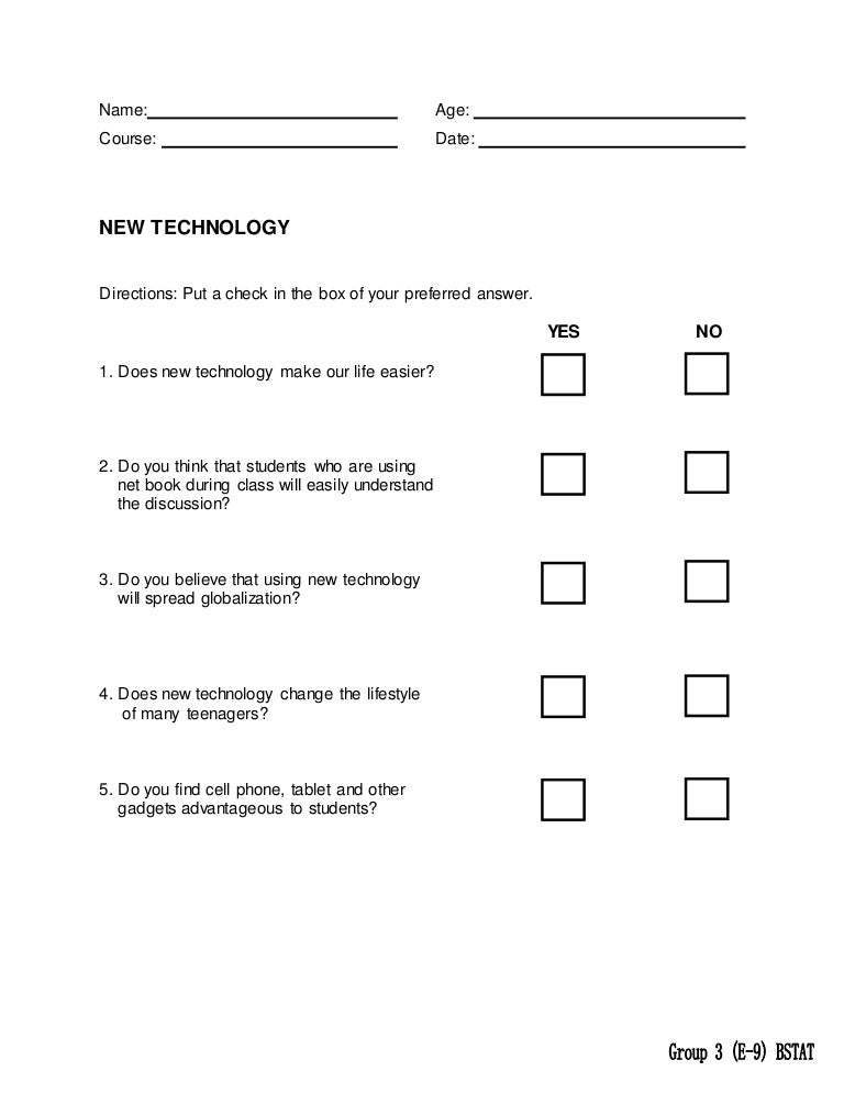 survey examples for students