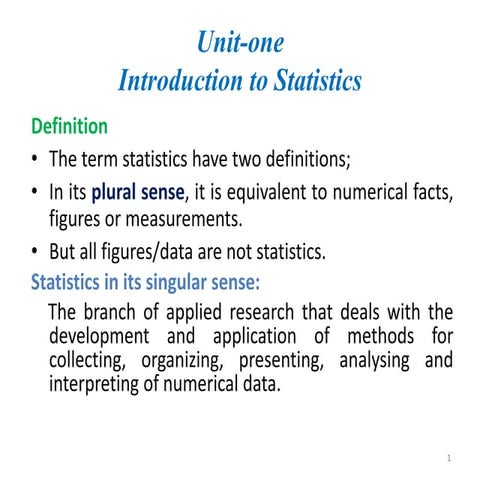 Chapter one Business statistics referesh