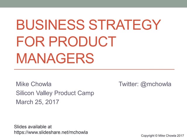 Business Strategy for Product Manag...