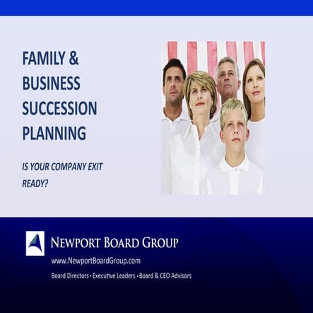  FAMILY & BUSINESS SUCCESSION PLANNING