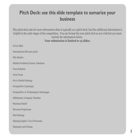 Business summary template_2015