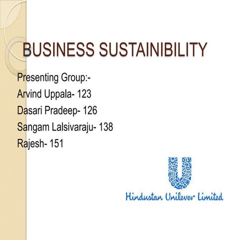 Business sustainability HUL limited