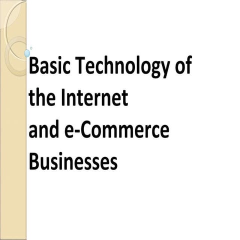 Business technology of internet and e commerce businesses