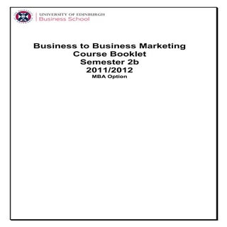 Business to business marketing   co...