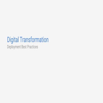 Digital Transformation: Best Practices