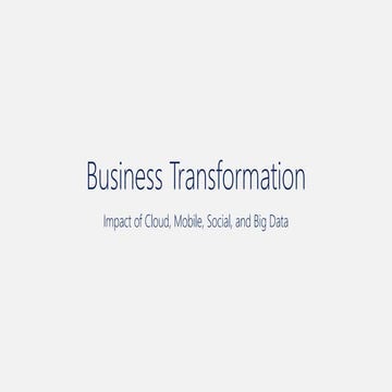 Business Transformation: Impact of Technology Megatrends