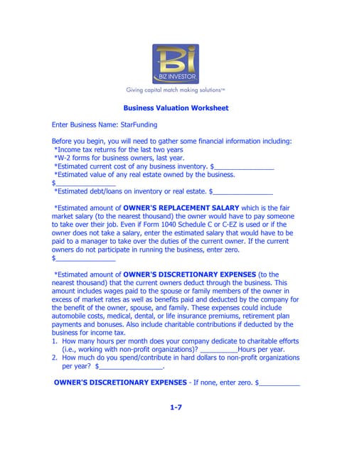 Business Valuation Report Template | PDF | Business Accounting ...