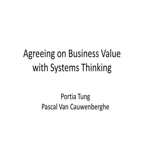 ABusiness value by systems thinking