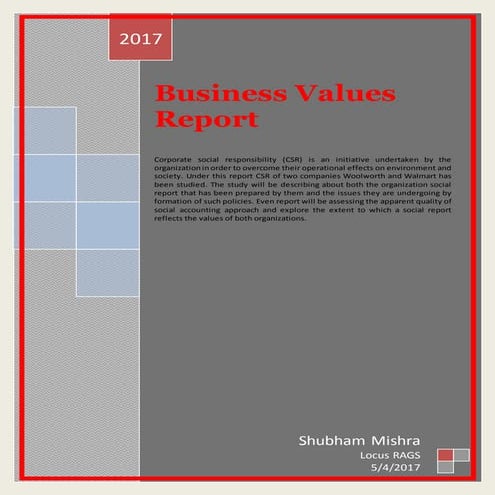 Business values report