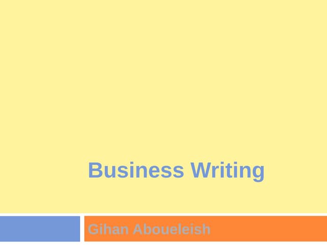 Business wiriting