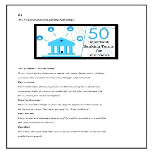 Important words for banking terminology | DOCX