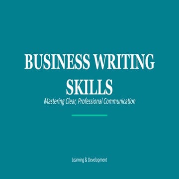 Principles of business writing final | PPTX