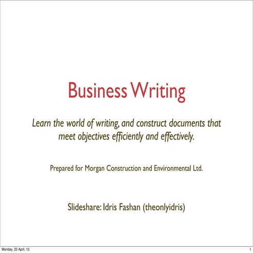 Business Writing: Email and Communication