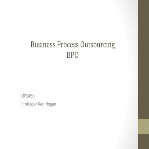 Business Process Outsourcing OPS405