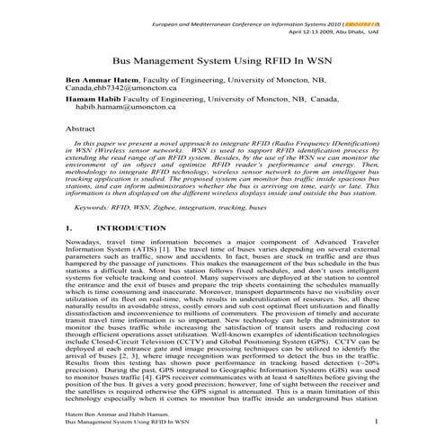 Bus management system using rfid