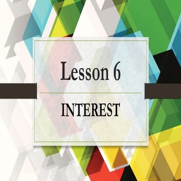 Bus math lesson 6 interest