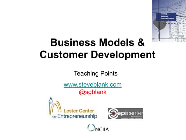 Bus model and cust dev jan 2013