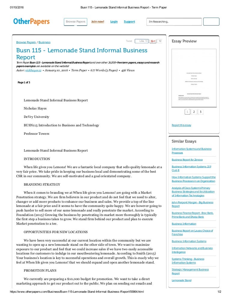 Business term papers