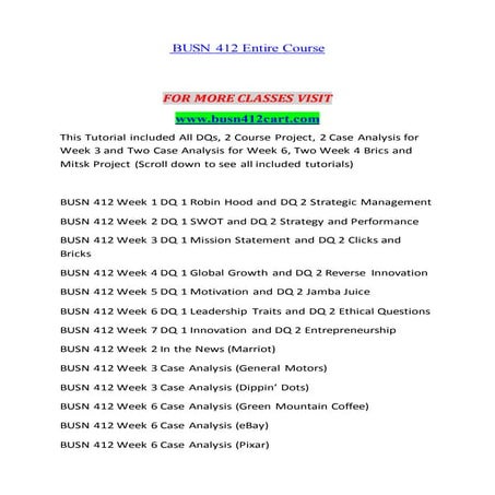 Busn 412 business policy complete class | PDF