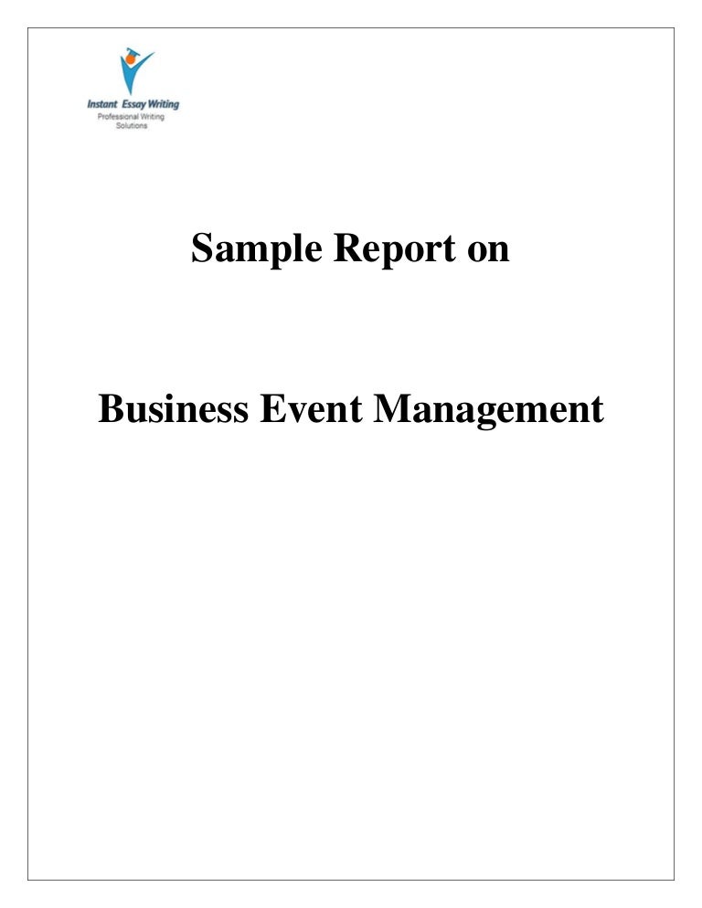 Sample Report On Business Event Management