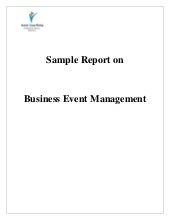 Sample Report On Business Event Management