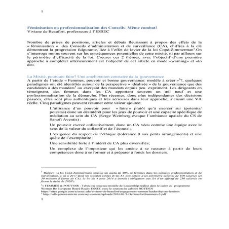Féminisation ou professionnalisation CA 24 fevrier- Business O Feminin