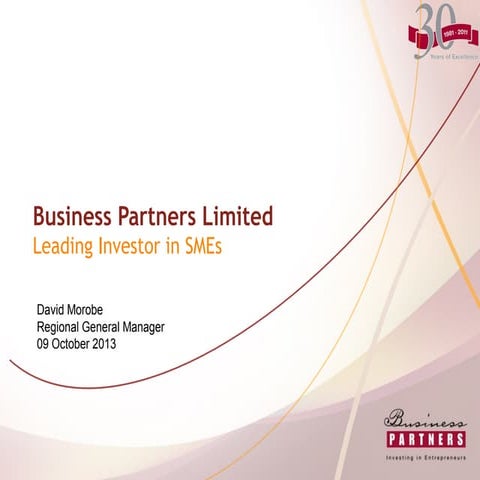 Business Partners financing - SACCI2013