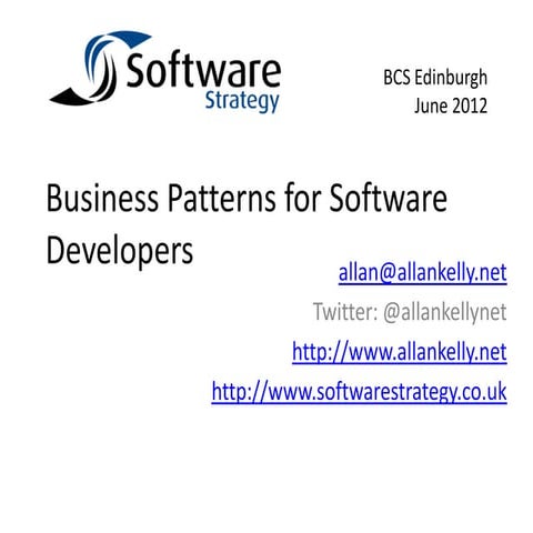 Business Patterns for Software Developers | PPTX
