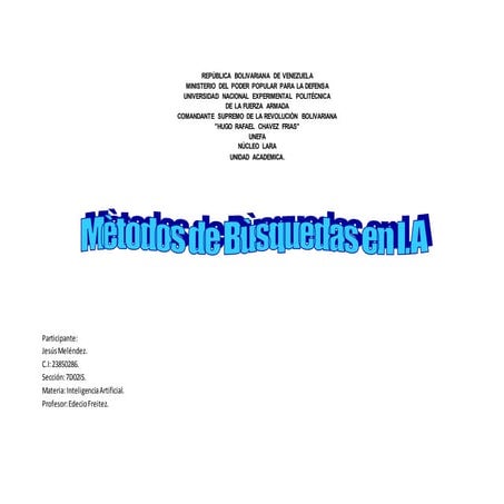 Métodos de Búsquedas de inteligencia artificial 