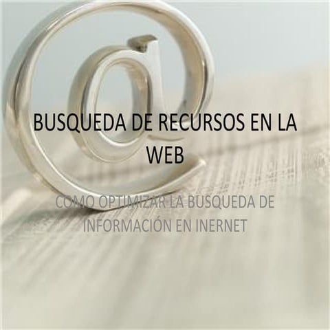 Busqueda de recursos en la web