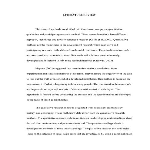 literature review on research methods
