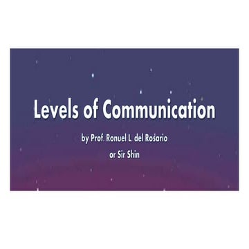 Levels of Communication