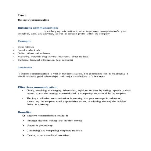 Bussiness communication