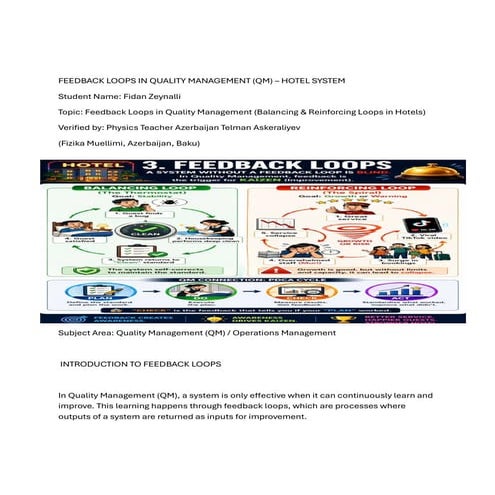 Bussiness Development Project Topic: Feedback Loops in Quality ...