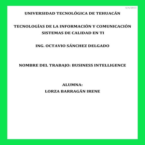 Bussiness inteligence