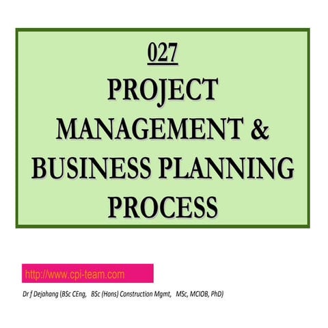 Bussiness planning process