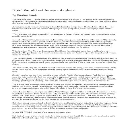 Busted   The Politics of Cleavage and a Glance