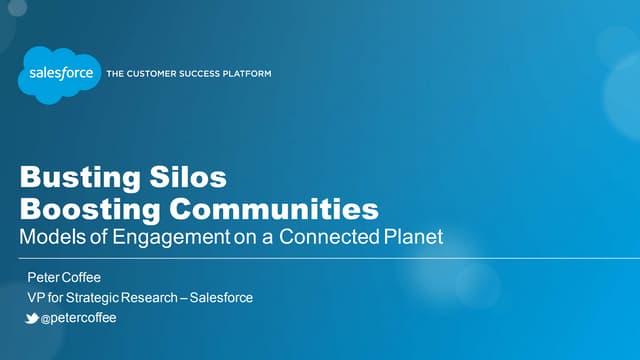 Busting Silos, Boosting Communities