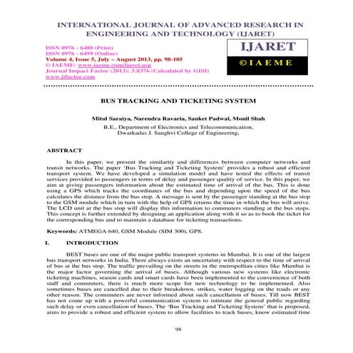 Bus tracking and ticketing system 2-3-4-5-6-7-8-9-10