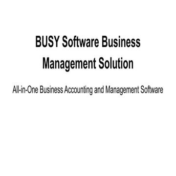 Busy accounting software ppt | PDF